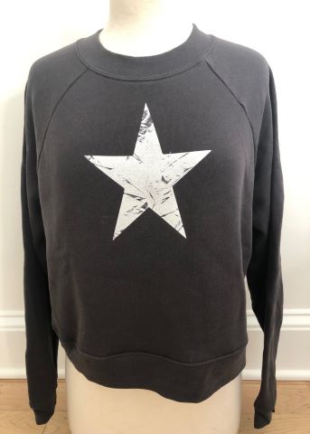 Charcoal Crop Sweatshirt White Star