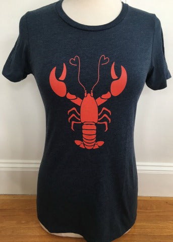 Navy Tri-Blend Crew Red Lobster