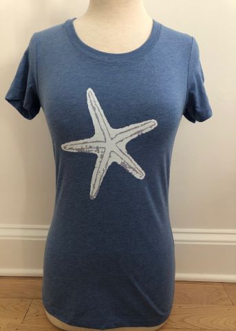 Slate Blue Crew White Starfish