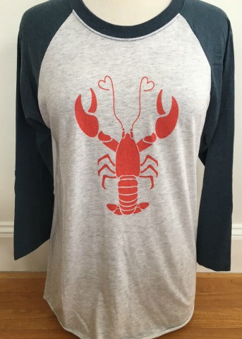 White & Navy Baseball Tee Red Lobster