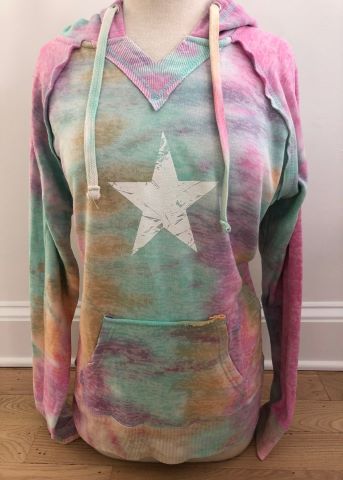 Pink & Green Tie Dye Hoodie