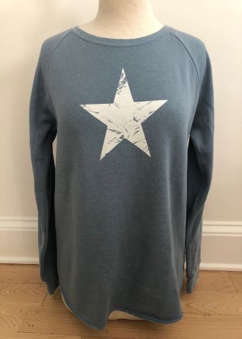 Slate Blue Sweatshirt White Star